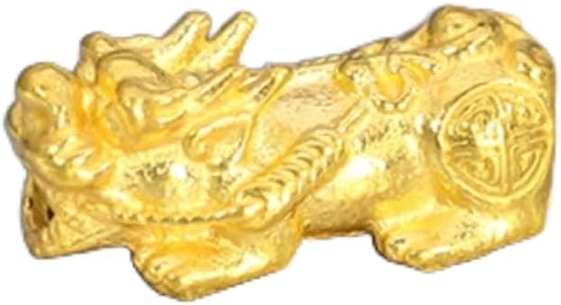 24K Pure Gold Pixiu Bead Wealth for Bracelet Necklace Jewelry Making Luxury Bead DIY 1pc