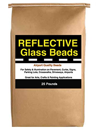Reflective Glass Beads for Traffic Paint, Road Marking, Curb Paint, Pavement Striping, Parking Lots, Crosswalks, Driveways, Airports, Traffic Signs, Painting, Arts & Crafts (25 Lb Bag)