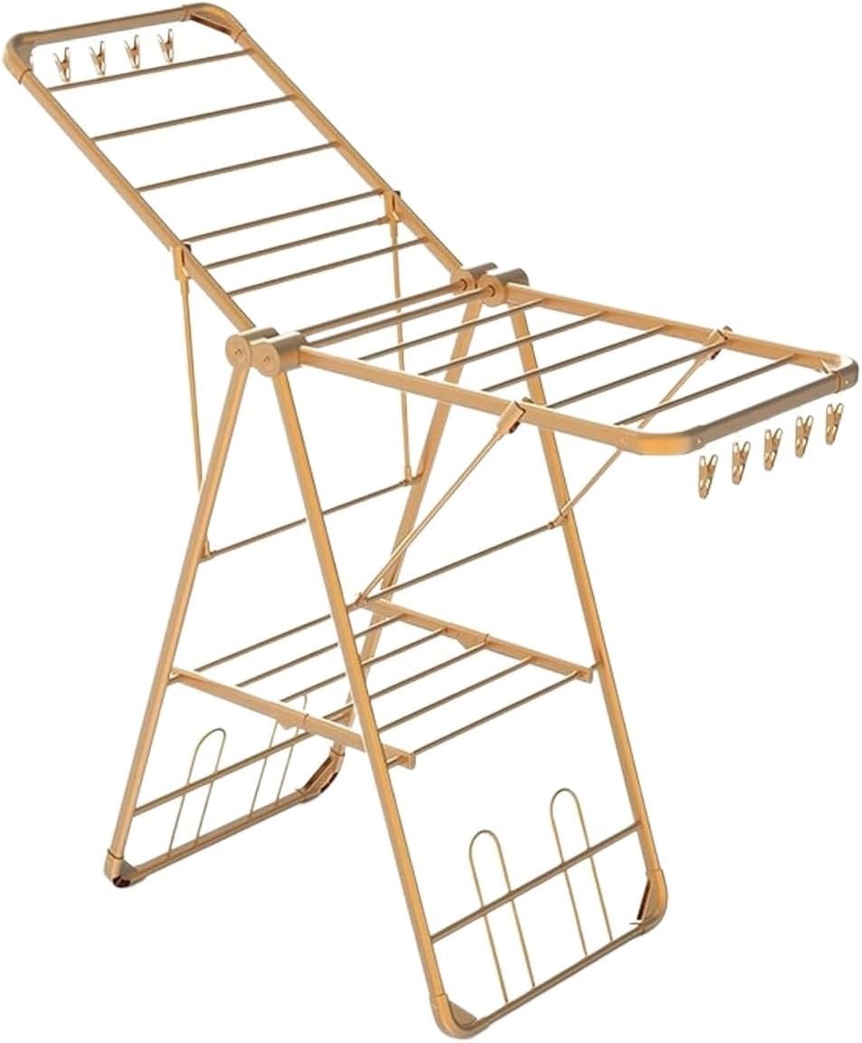 Hing Drying Rack Laundry Drying Rack Aluminum Alloy Folding Laundry Drying Rack Foldable for Bed Linen Hing Socks Scarves hes Dryer Rack