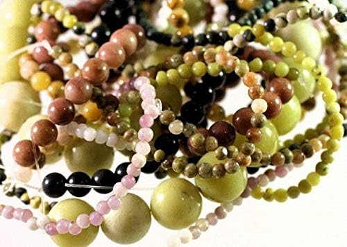 Ten 16'' Strands Gemstone Bead Mix of Assorted Shapes, Sizes & Gemstones