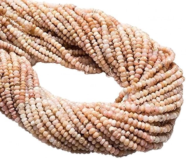 Natural Peruvian Shaded Pink Opal Micro Faceted 3MM Rondelle Beads 13'' Long lot of 10 Strands CHIK-STRD-96176