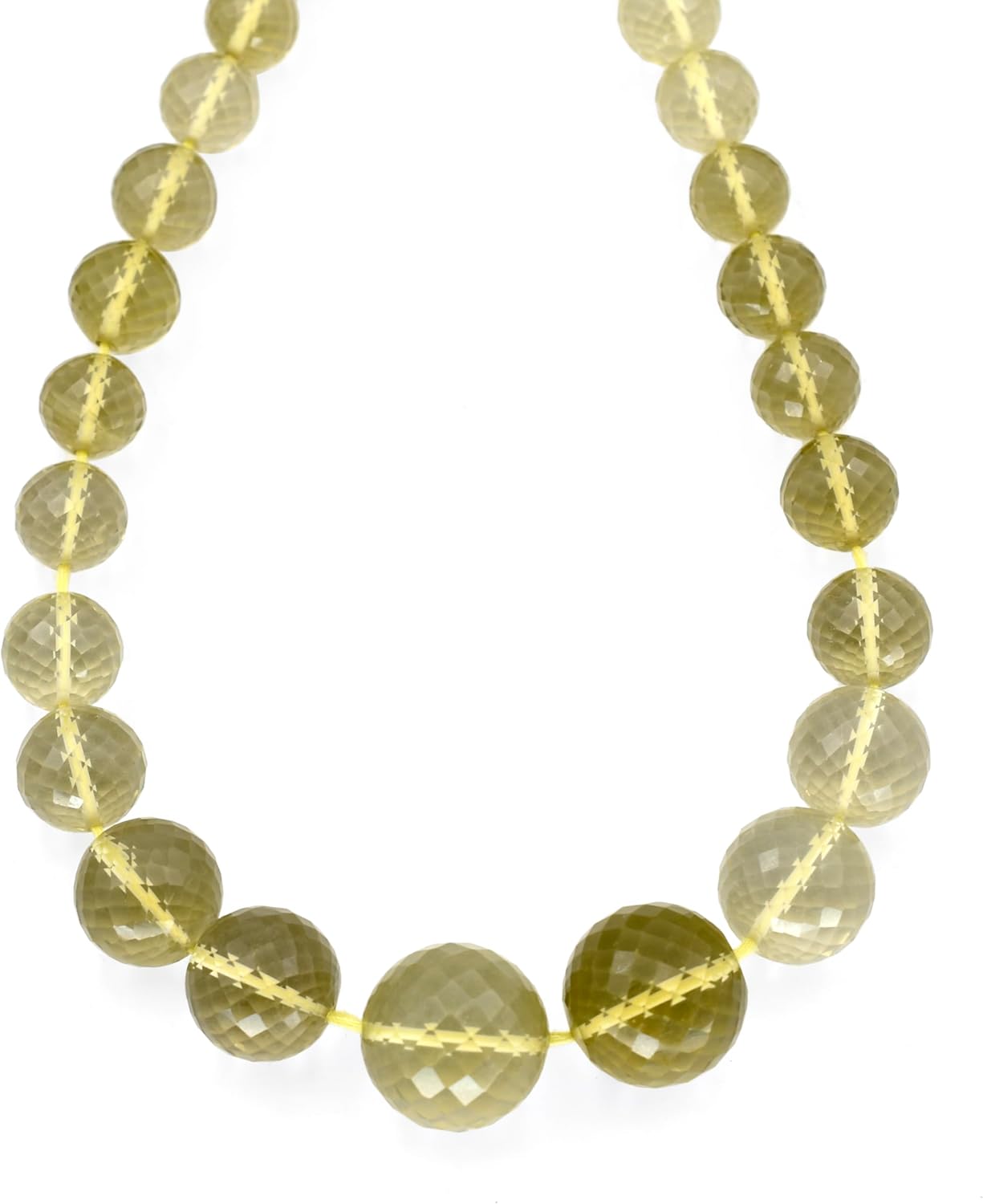 Natural Lemon Quartz Gemstone Beads for Jewelry Making DIY Bracelet Necklace Earrings, Faceted Round Balls Crystal Stone Beads 16 Inch Strand 8 to 16 mm Wholesale Supply