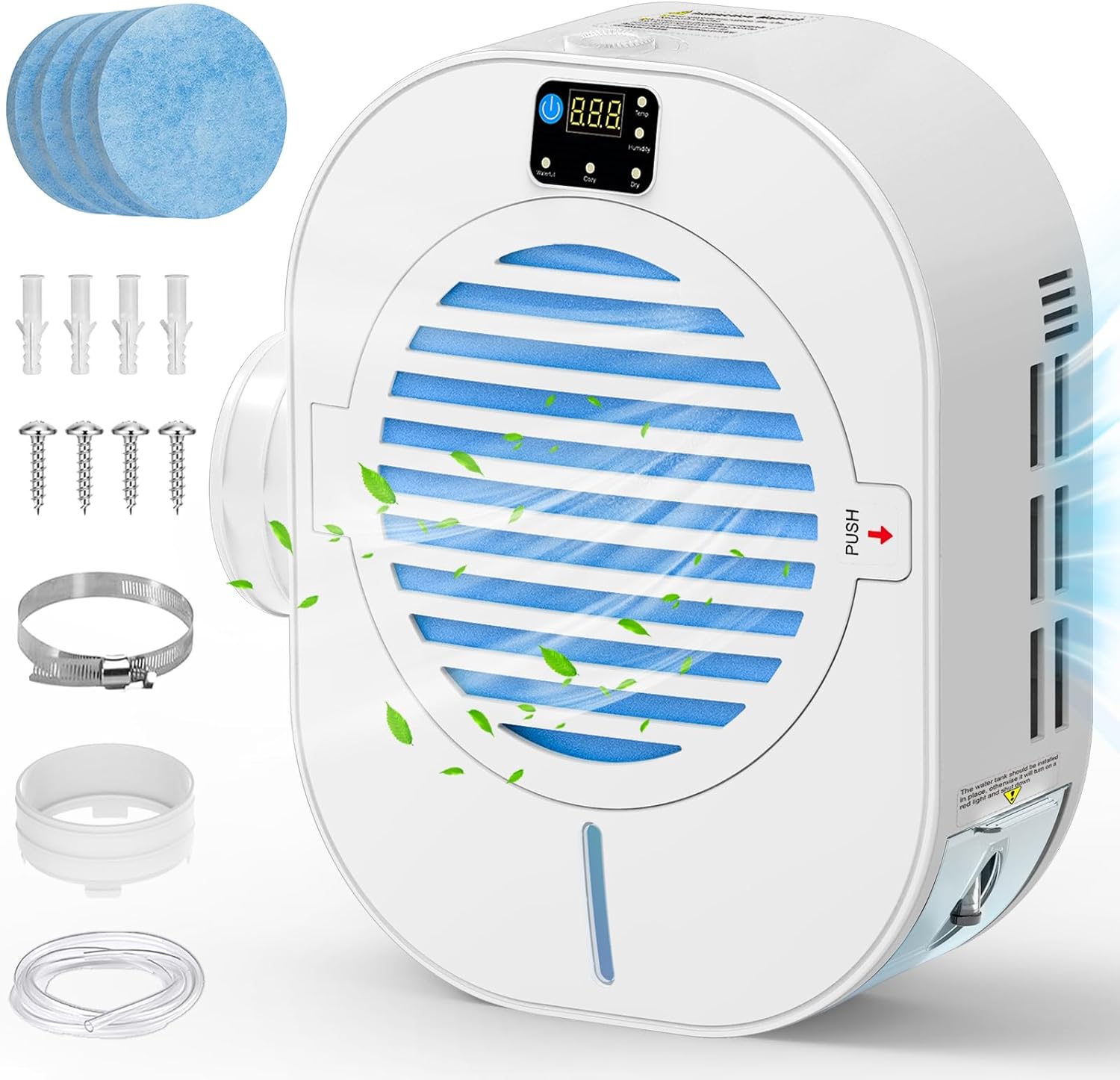 Upgrade 4-in-1 Indoor Dryer Vent Box With Dehumidifier for Protect Furniture, Electric Dryer Kit, Lint Trap, Intelligent Temperature and Humidity Display