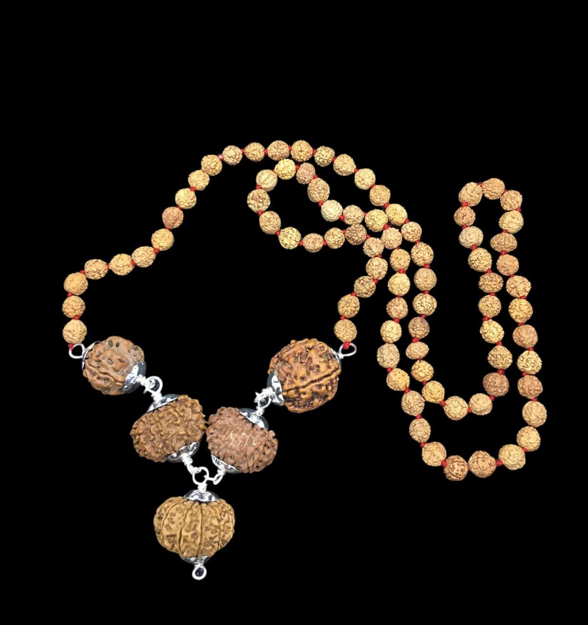 Rudraksha Combination for Navagraha Shanti 3,5,10,11,12 Mukhi Nepal in Rudraksha Mala IGL Lab Certified Original Genuine Beads (Big)