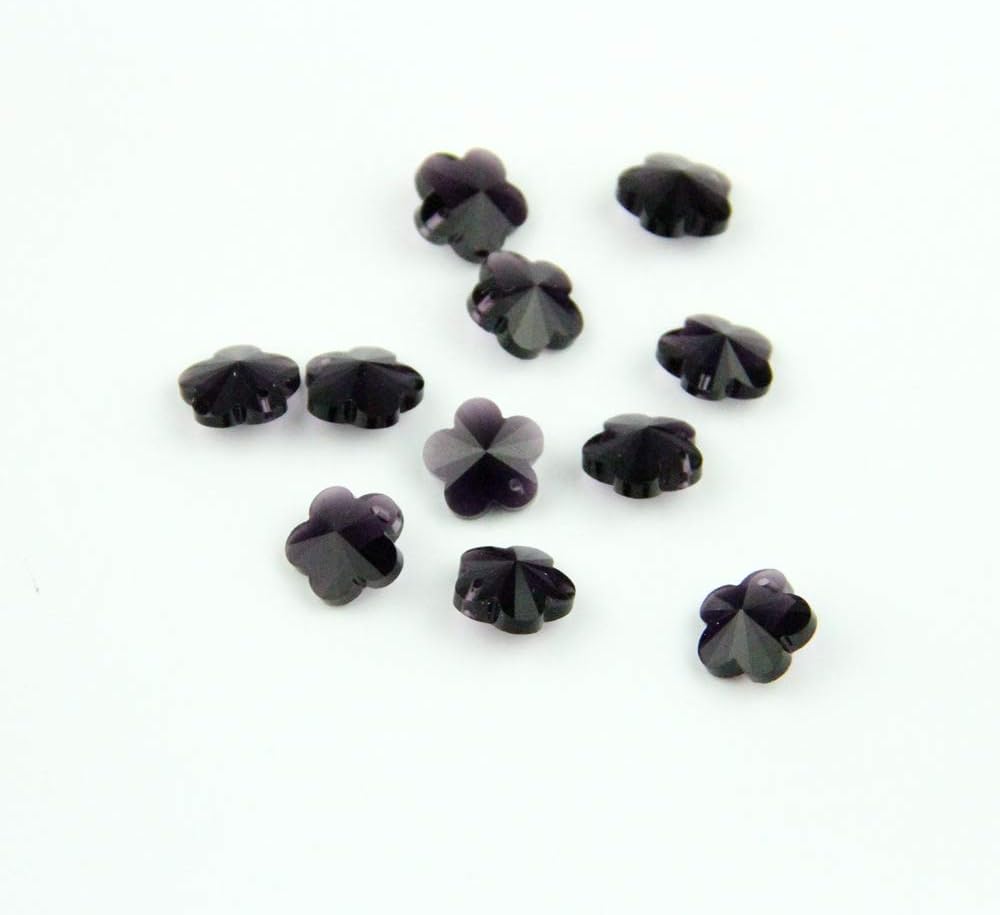 2000pcs/lot 14mm Crystal Plum Blossom Beads Violet In 1 Hole Crystal Glass Loose Beads Jewelry Making DIY Accessories - (Size: 2000pcs)