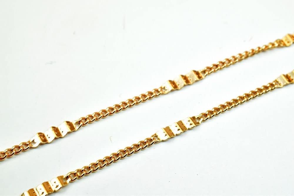 18K Pink Gold Filled EP Chain Width 3mm Thickness 1mm Gold-Filled findings for Gold Filled Sold by Foot PGF17