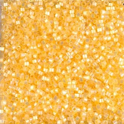 Miyuki Delica 11/0 - Lt. Apricot AB Silk Inside Dyed DB1861-250gms Bag of Japanese Glass Beads Bulk Bag of Japanese Glass Beads