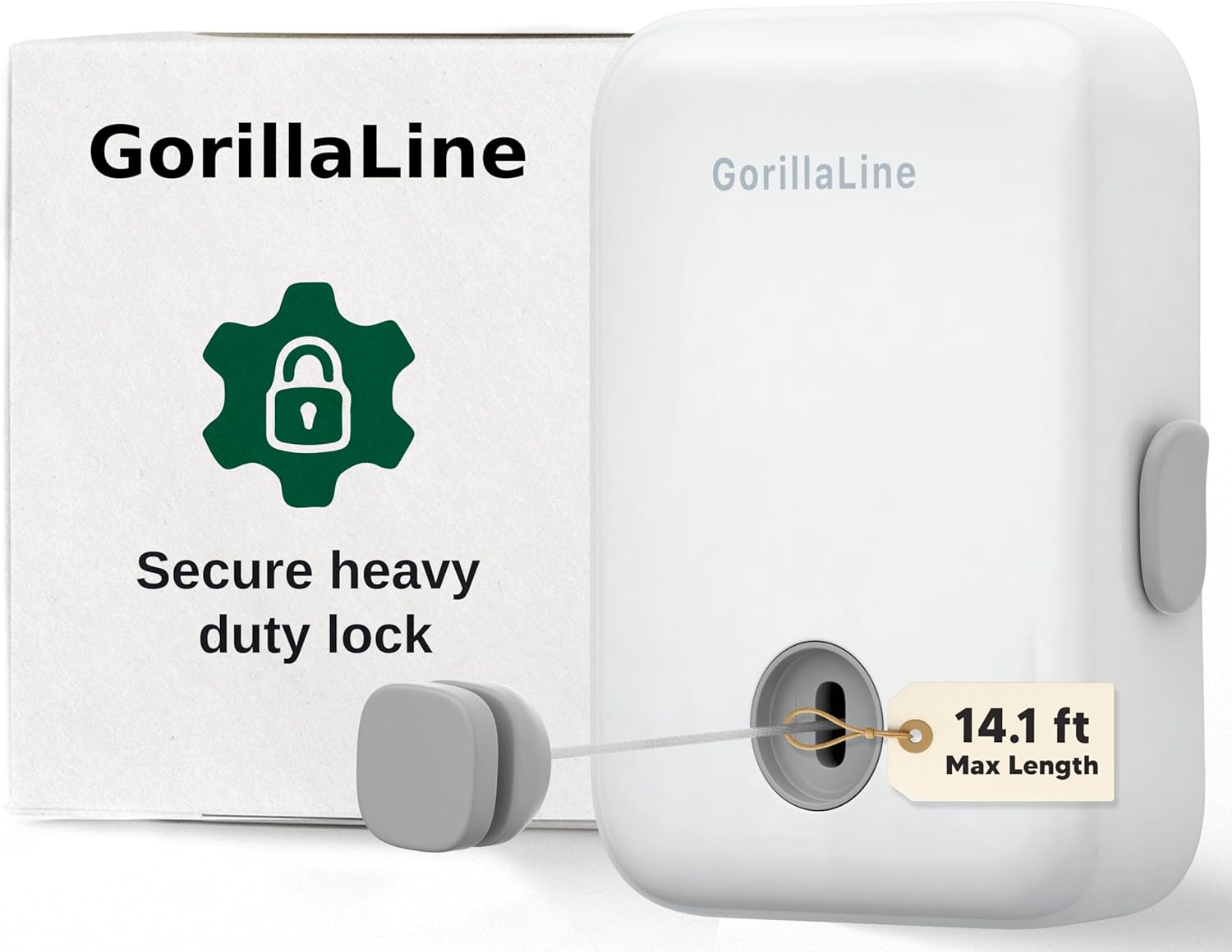 GorillaLine - Retractable Clothesline Indoor Outdoor Clothes Line | Heavy Duty Clothes Drying Laundry Line | Wall Mounted Drying Rack Clothing Line