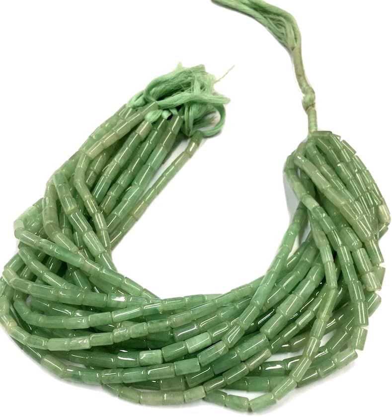 13 inch Strand of Natural gem Green Amazonite, 5-6mm Tube Smooth Beads for DIY Jewelry Making. | Beads_04025
