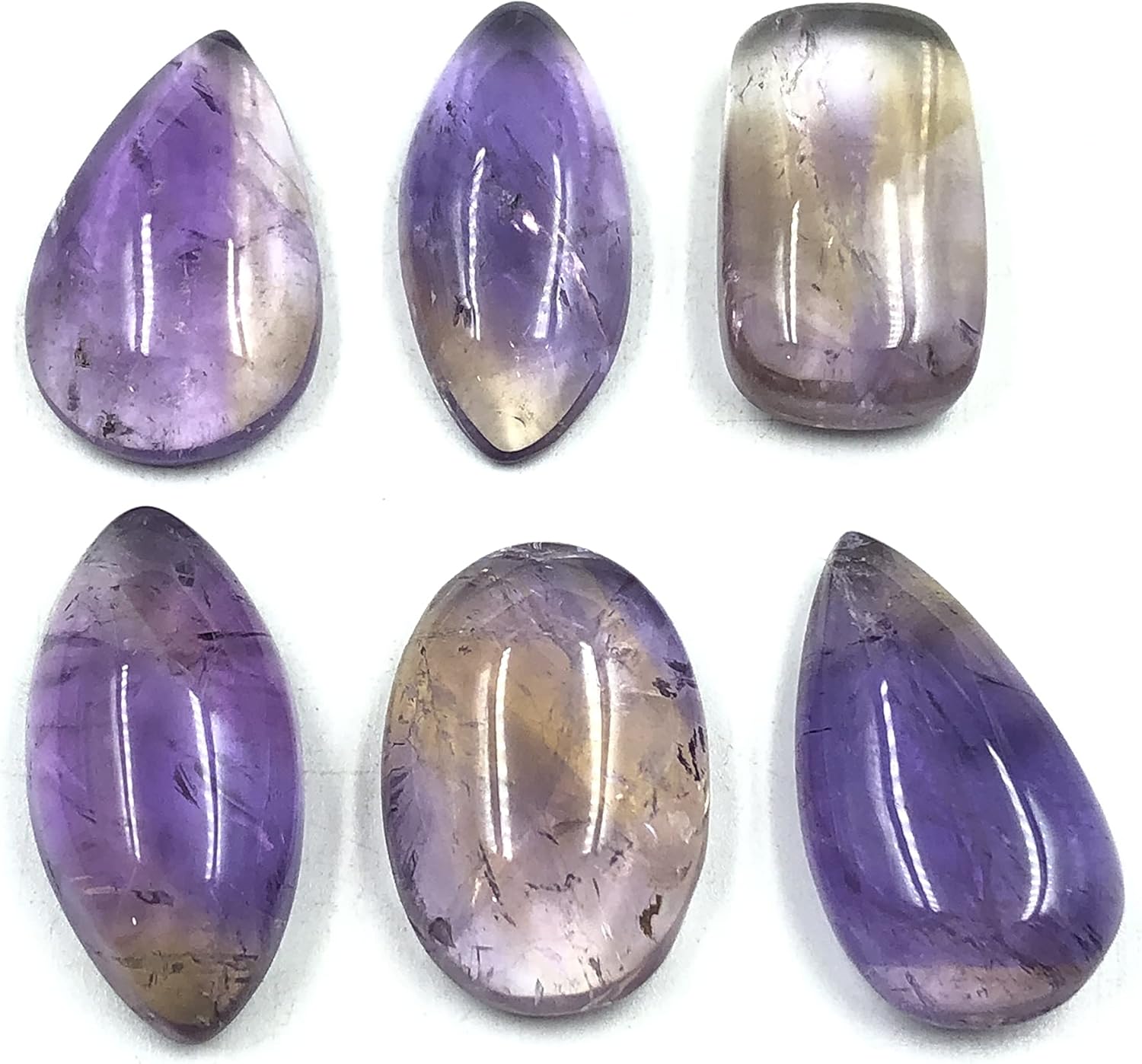 Natural AMETRINE Gemstone Loose Cabochon Lot For Jewelry Making, Loose Gemstone For Ring, Earring & Pendant Necklace, Jewelry Making Cabochons, Healing Gemstones