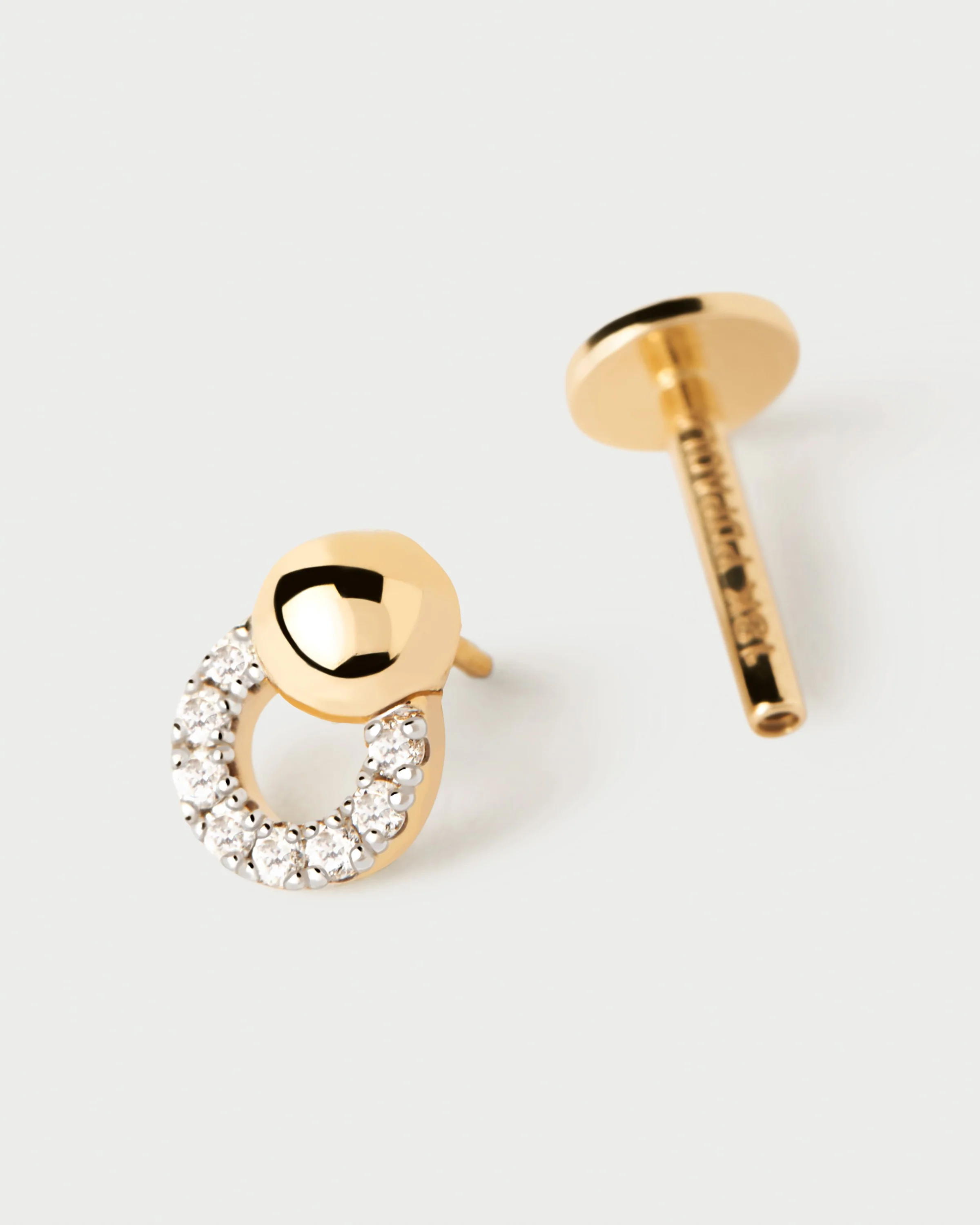 Diamonds and gold Loop single earring