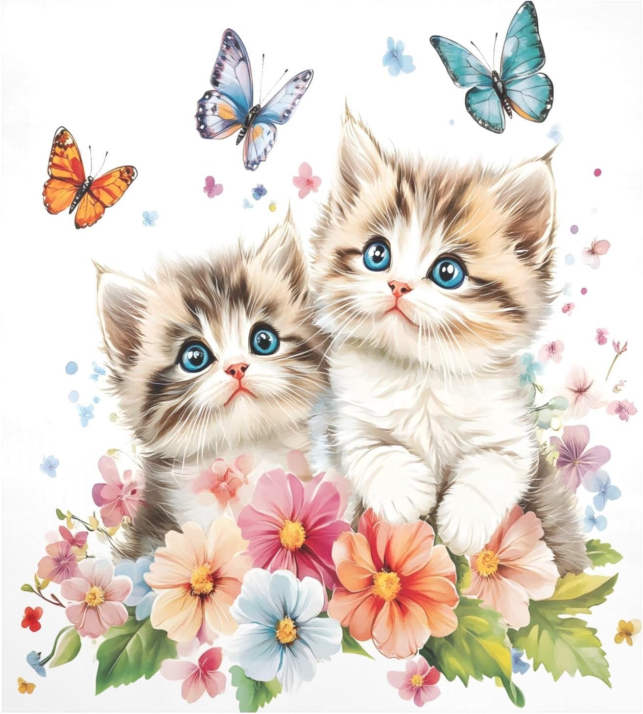 Dishwasher Magnet Cover Large Magnetic Stickers Two Cats Flower Butterfly Front Dishwasher Cover Reusable Decal for Home Kitchen Anti-Scratch Refrigerator Decorative Lid Washing Machine Laundry 23