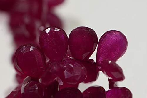 ruby 8.6x7.5x3.4mm 2 beads natural faceted teardrop beads natural jewelry making supplies
