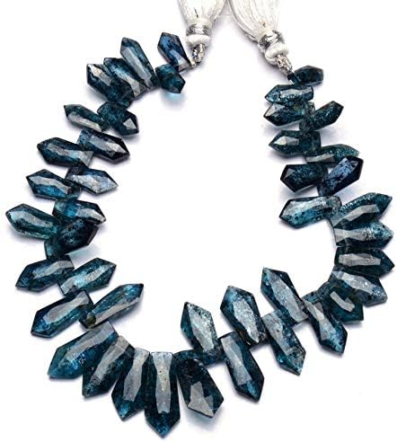 GEMZ 8 inch Strand of Natural Orissa India Imperial kyanite Bullet Shape Faceted Cut Blue Color briollete Beads for DIY Jewelry Making- Earring Necklace Bracelet.