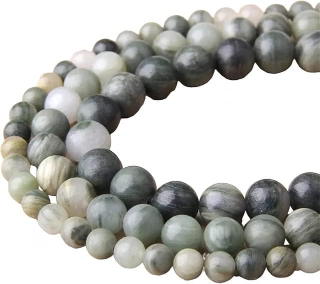 1 Strand Natural Moss Agatea Beads 8MM, Frosted Moss Agate Polished Gemstone Round Beads for DIY Making Jewelry Bracelet, Necklace CHIK-STNRD-20957