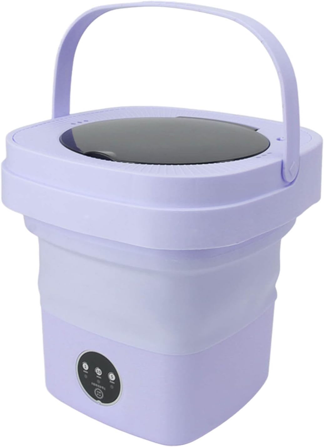Portable Washing Machine, 6.5L Foldable Mini Washing Machine, Small Automatic Portable Washer with Water Tube, Spin Dry, Suitable for Apartments, Dormitories, Camping, Travel (Purple)