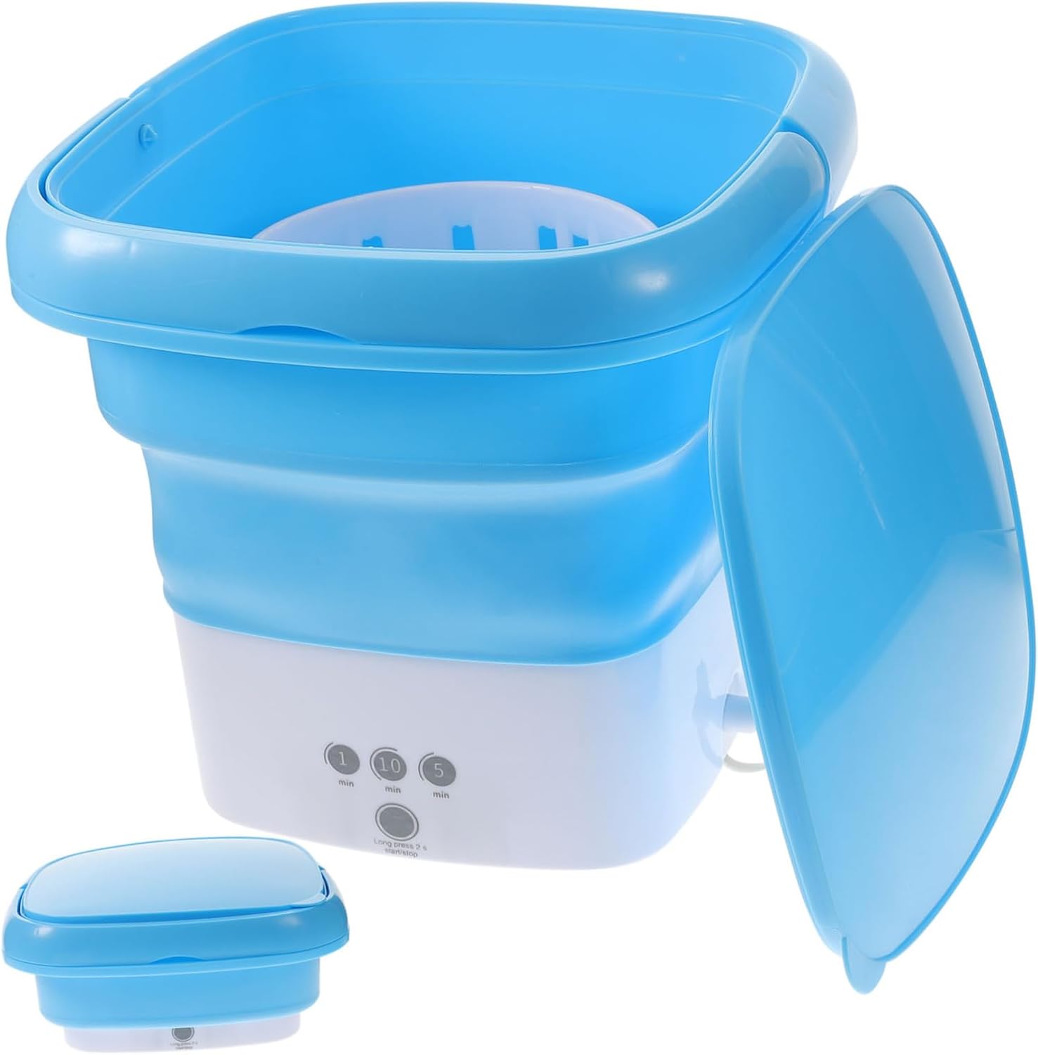 Lurrose Portable Foldable Washing Machine 2.8L Mini Washer Timer Touch Screen for Travel Camping Apartments RVs Compact Automatic Underwear Cleaner