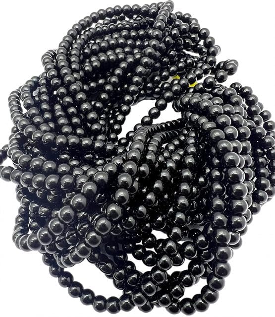 16 Inch Black Spinel Quartz Approx Beads Size 4mm Shape Round Cut Smooth Making, Beading & Craft Supplies lot of 10 Strands CHIK-STRD-96400