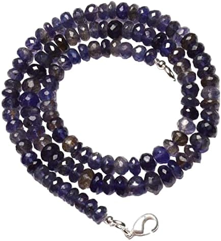 Hand_Crafted 16 Inch Natural Iolite 6-7 mm rondelle Faceted Beads for Jewelry Making -YO-NECK-18222