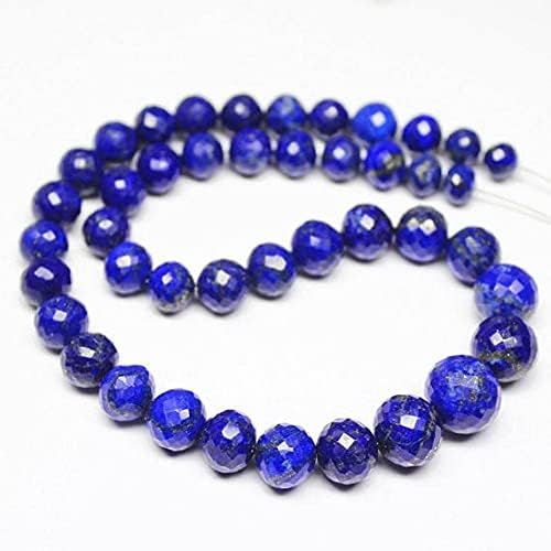 Beads Gemstone Blue Lapis Lazuli Faceted Round Ball Gemstone Loose Beads Strand 9 Inch Long 5mm 8mm Code-HIGH-27576