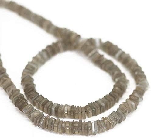 Grey Moonstone Smooth Heishi Cube Smooth Square Gemstone Craft Loose Beads Strand 16 Inch Long 4mm Code-HIGH-1489