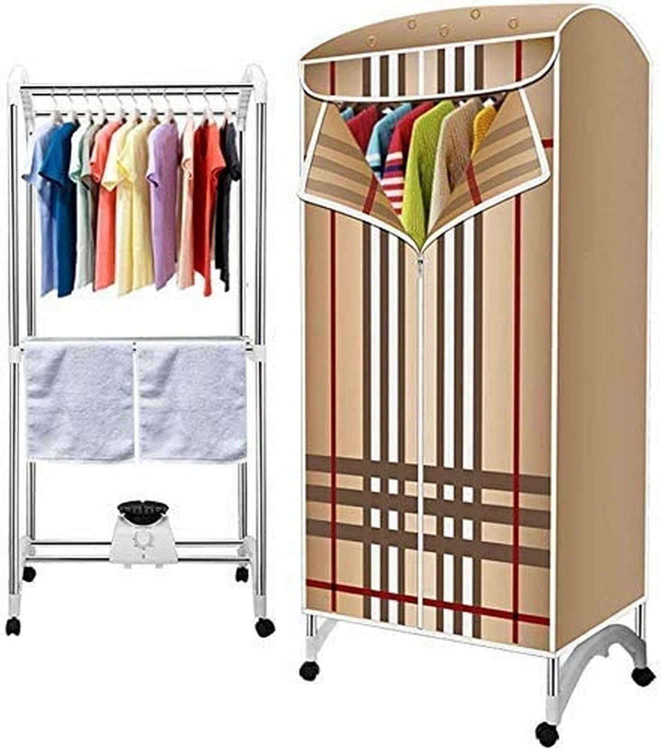 Portable Clothes Dryer Electric Folding Drying Rack,2Tier Indoor Dry Hot Drying1010w Warm Air Drying Wardrobe Automatic Timer for Laundry Home & Dorms The New