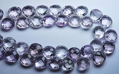 7 Inch Strand, Matched Pair 10mm Size,Pink Amethyst Faceted Heart Shaped Briolettes Code-HIGH-62636