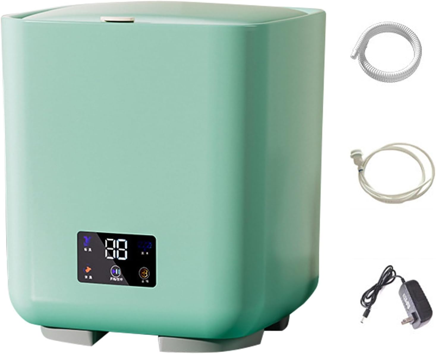 7L Portable Washer Machine, Touch Screen Small Washing Machine for Camping, RV, Travel, Small Spaces, Lightweight and Easy to Carry (Color : Green)