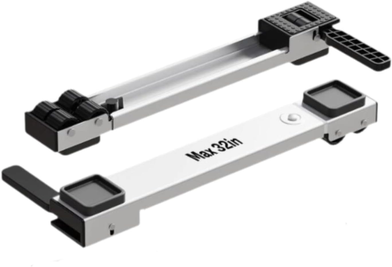 2 Pieces Washing Machine Support Adjustable Multipurpose Heavy Duty Stable Furniture Appliances Rollers Laundry Dryers Holder, white