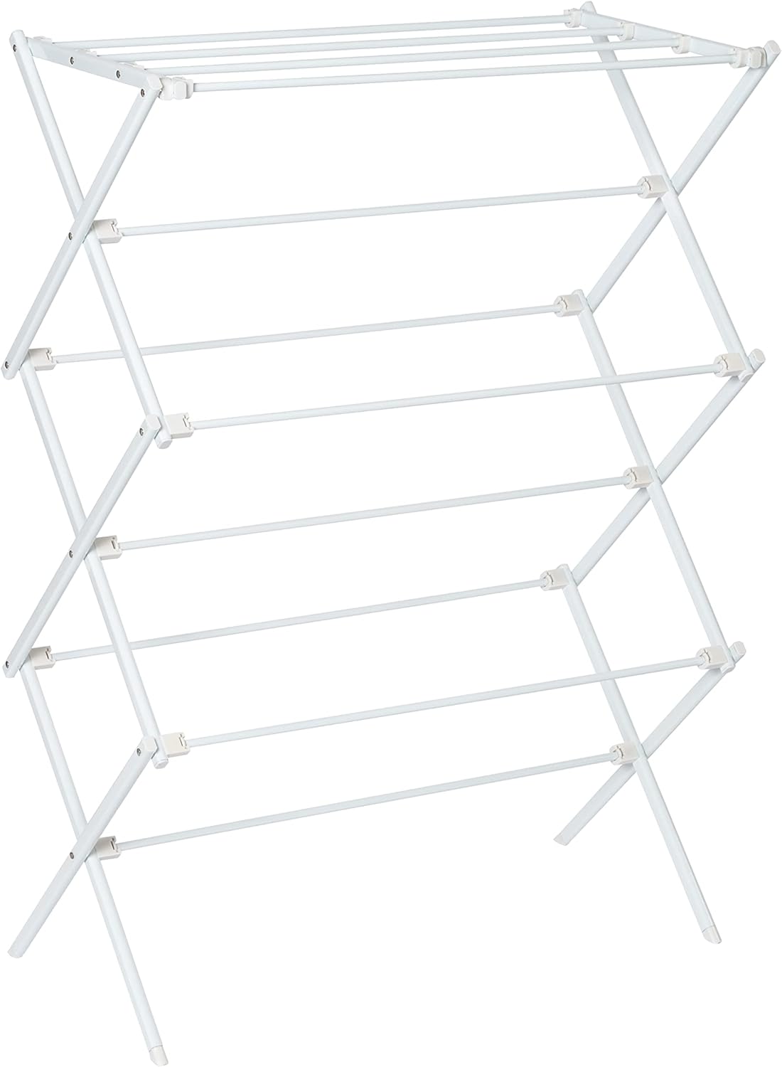 Honey-Can-Do Collapsible Laundry Drying Rack, Portable Clothes Rack, Space-Saving & Easy to Store Metal Garment Rack, Sturdy Clothes Dryer, Ideal for Small Spaces, Indoor & Outdoor Use, White