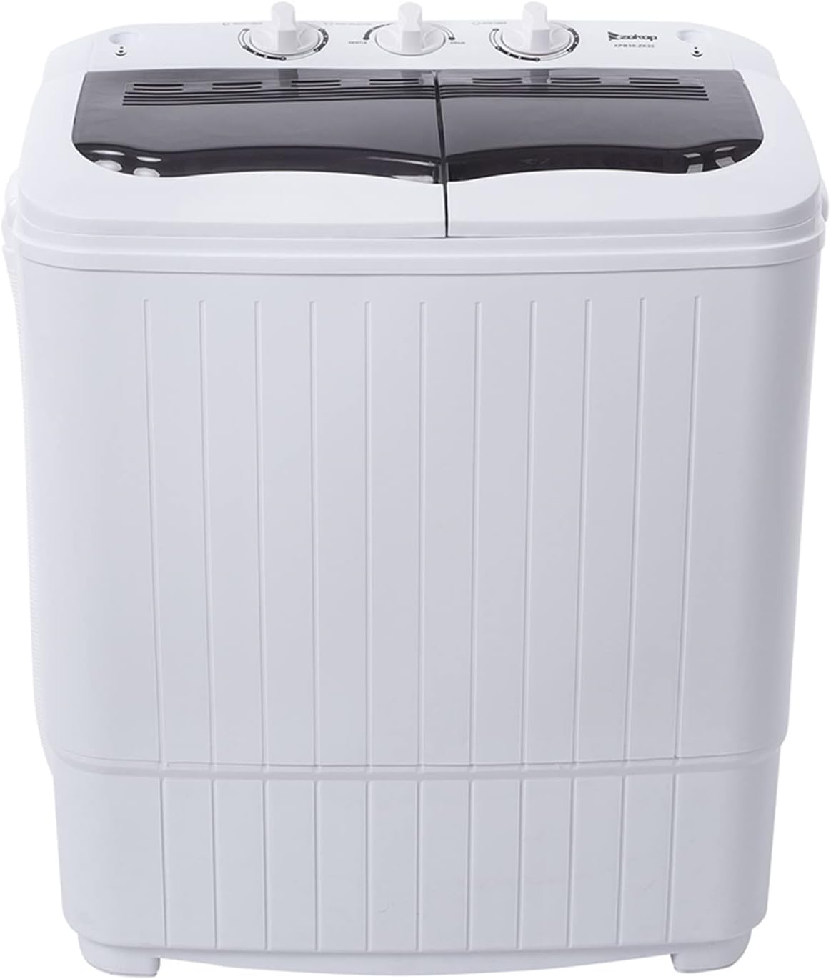 Savins Compact Twin Tub with Built-in Drain Pump 14.3(7.7 6.6) lbs Semi-automatic Gray Cover Washing Machine