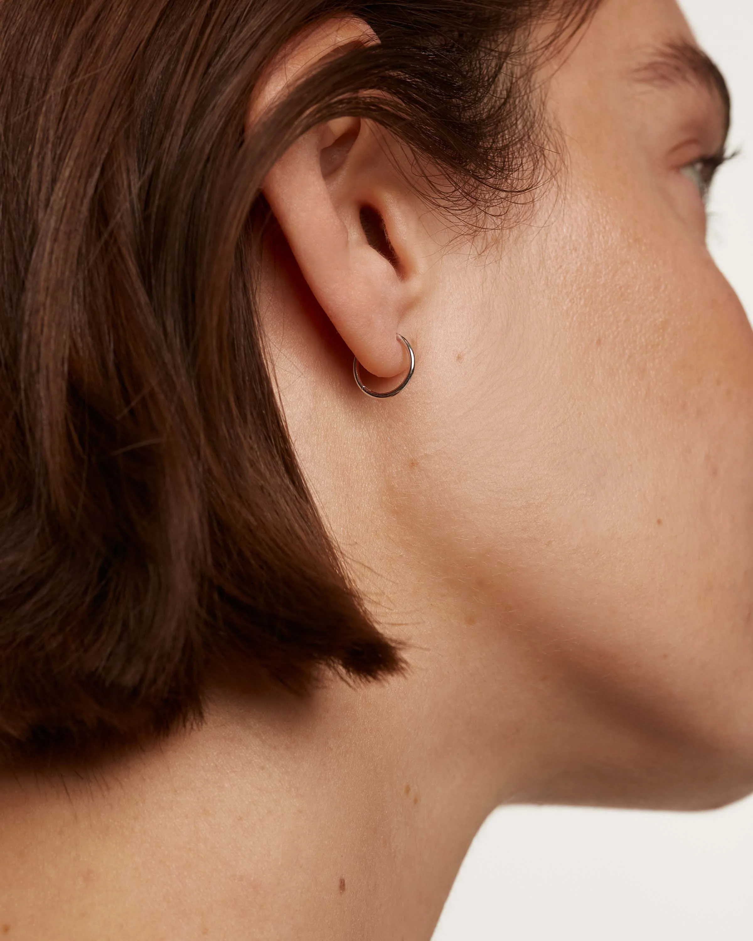 White Gold Essential Mini Hoops