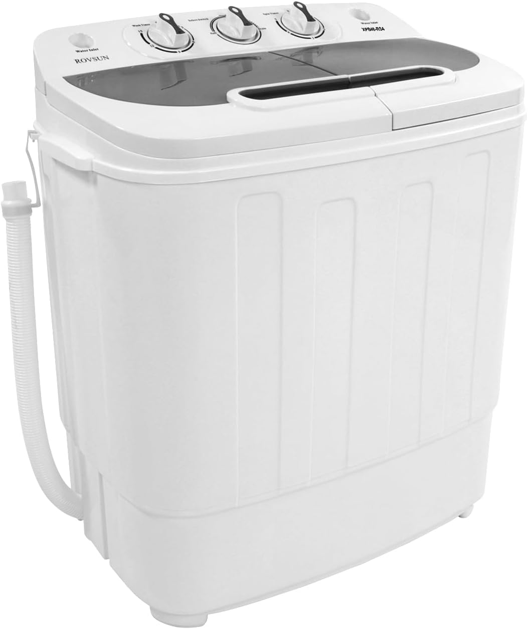 ROVSUN Portable Washing Machine, 15LBS Mini Compact Twin Tub with Washer(9lbs) & Spiner(6lbs) & Built-in Pump Draining for Apartment Camping College Dorm Home RV