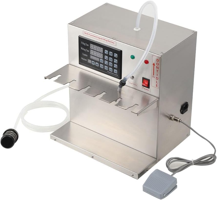 Liquid Filling Machine, Automatic Liquid Filler,High Accuracy Spout Filling Machine 6 Head for Soy Milk, Milk and Other Temperatures Below 80 Celsius Stand-up Pouches Soy Milk Filling Machine