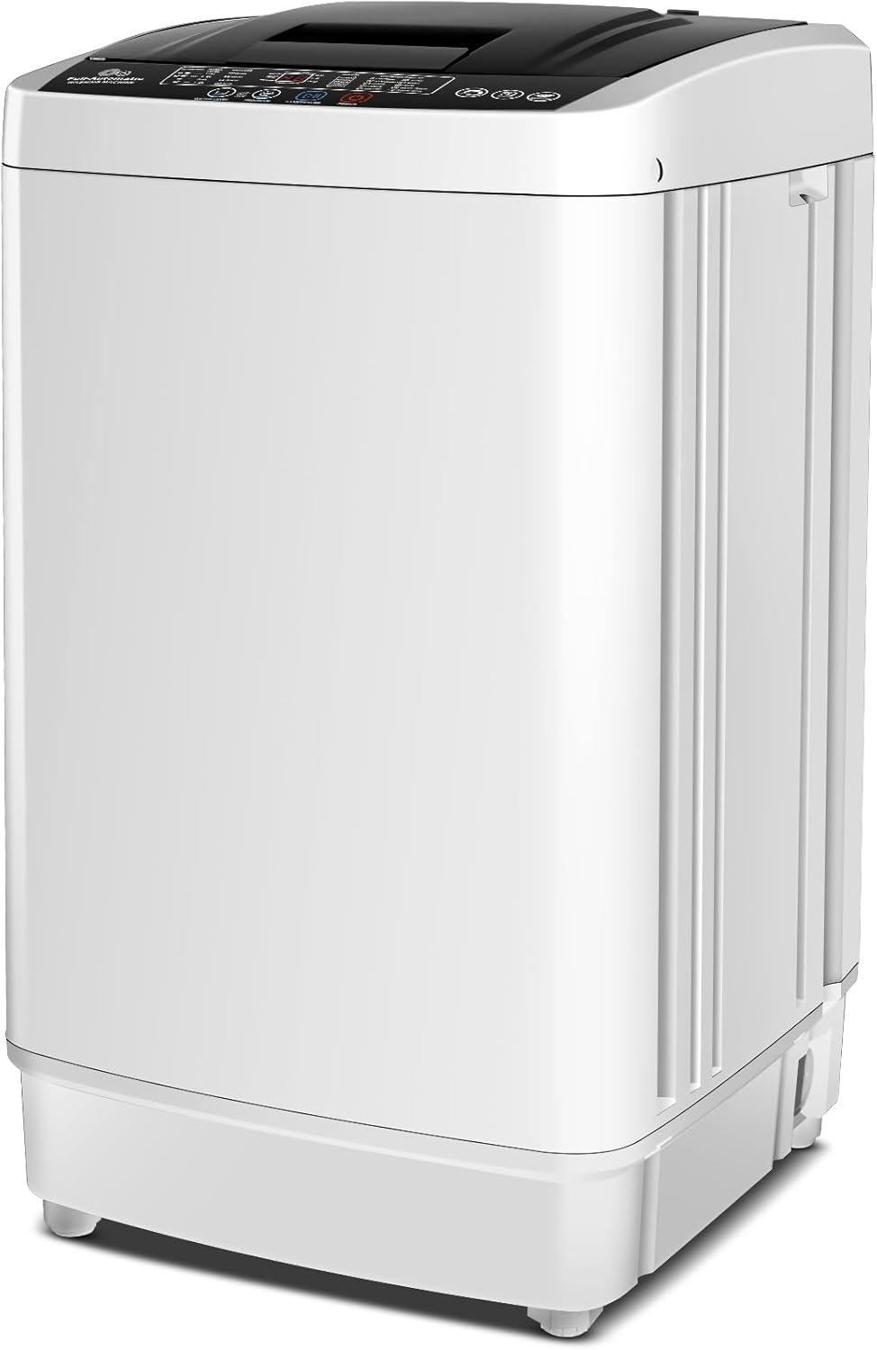 Nictemaw 2.4 Cu.ft Portable Washer, 17.8 lbs Capacity Full Automatic Washing Machine with Drain Pump, 10 Wash Programs & LED Display, Compact Clothes Washer for Apartments, RV, Dorm, Home, Off-white