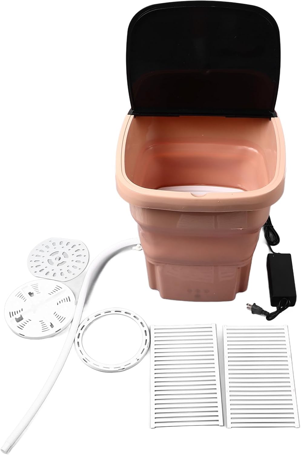 Aramox 15L Portable Washing Machine Compact Greenhouse Mini Laundry Machine for Underwear (Pink Orange)