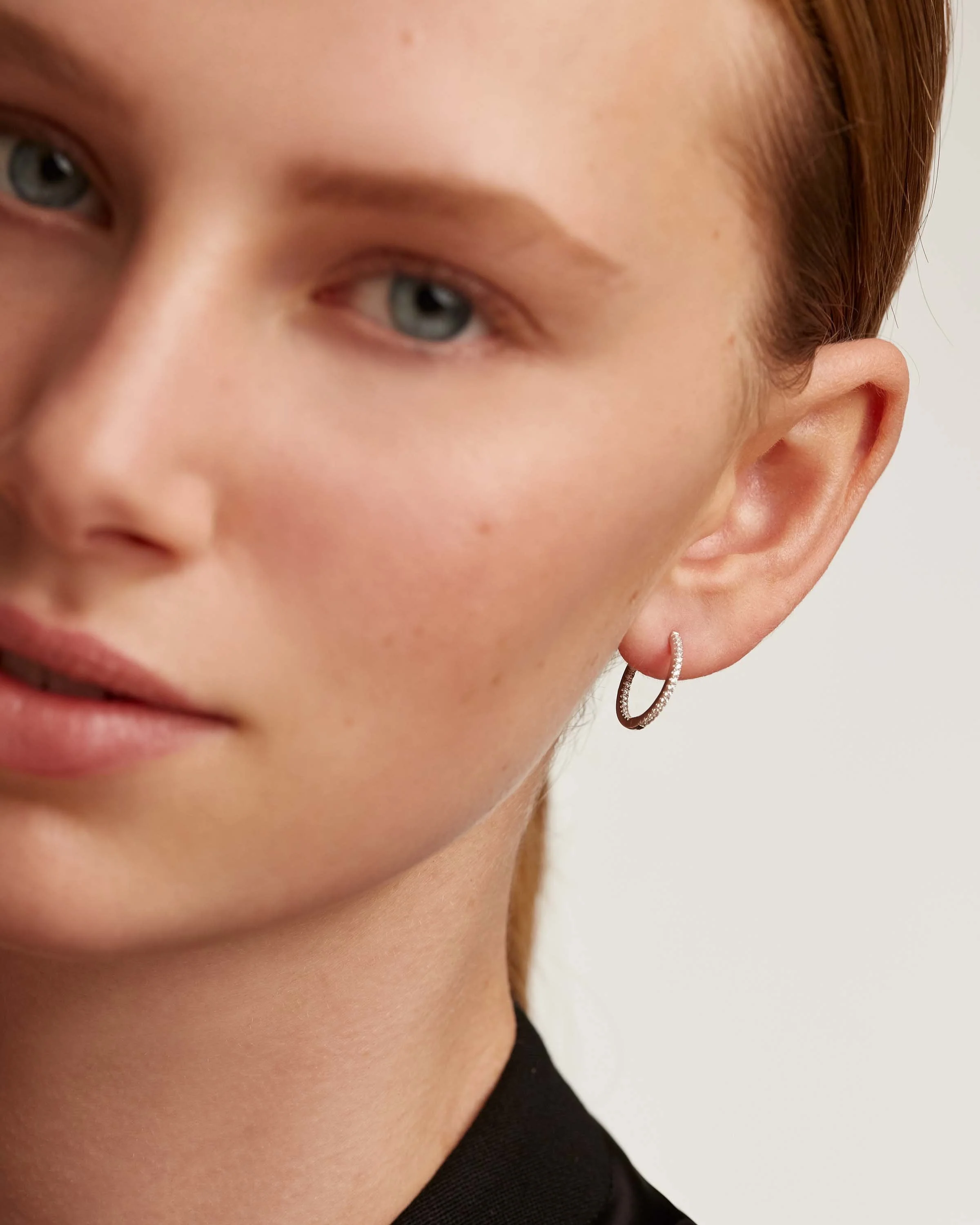 White Medium Hoops Silver