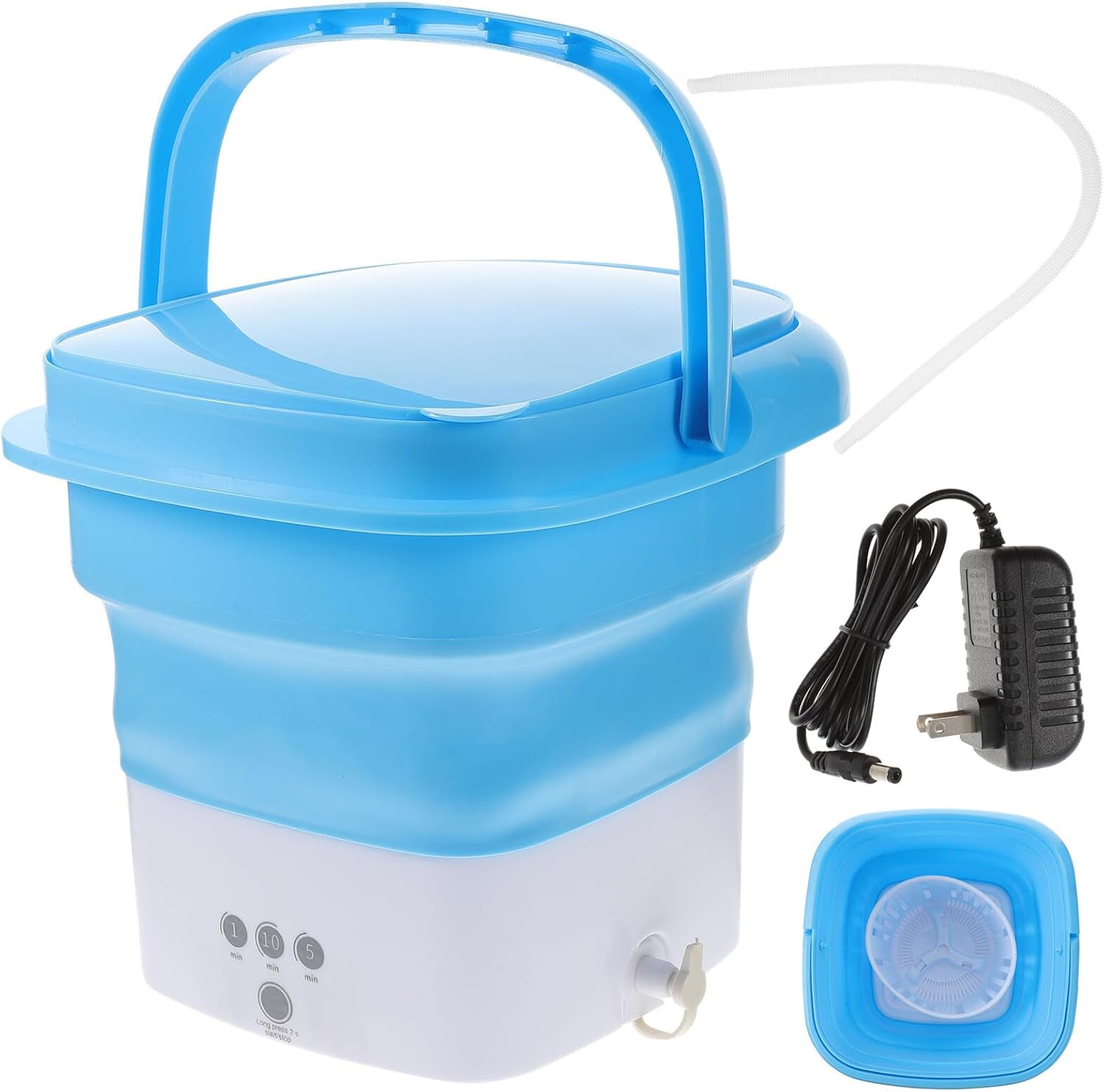 Angoily Portable Mini Washing Machine Foldable Washer for Apartments and Travel with Touchscreen Timer Hand-wash Simulation Detachable Drain Basket Space-saving Compact Design for