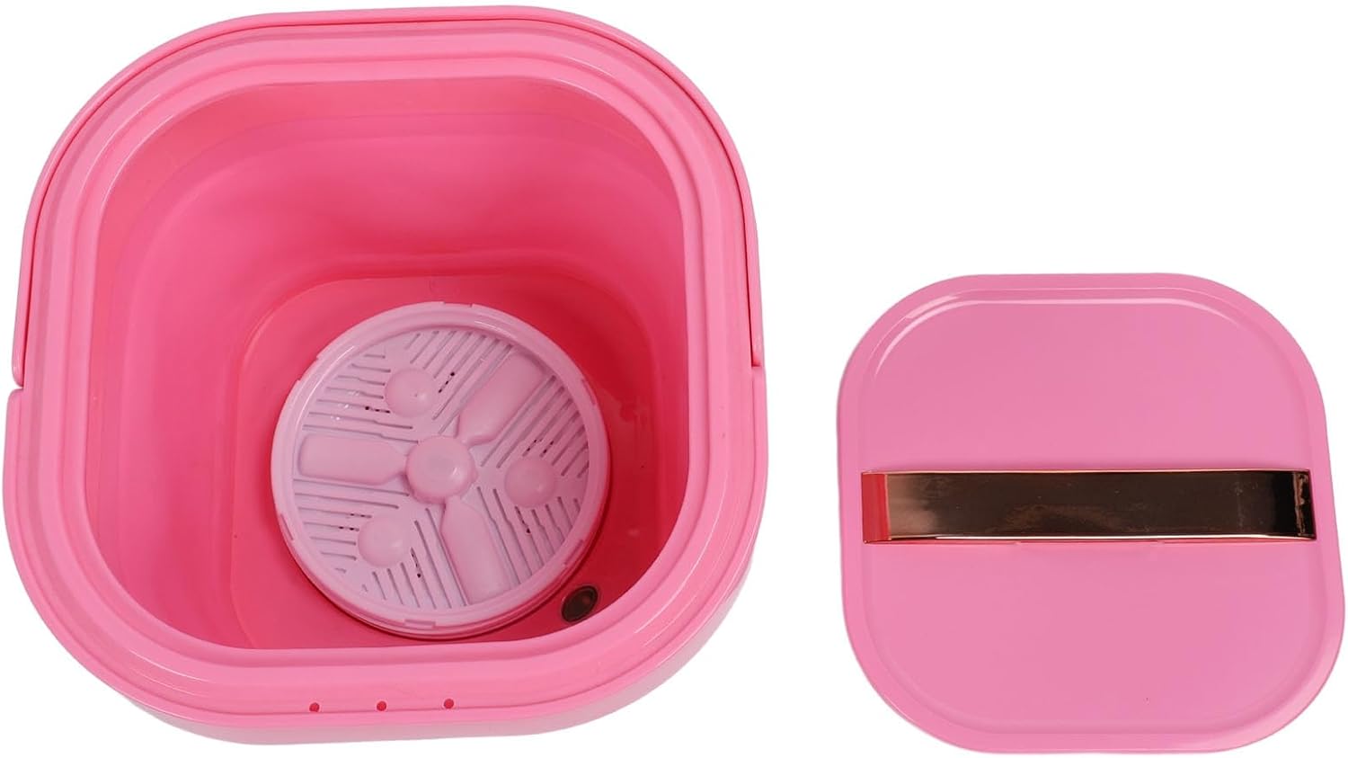 Portable Mini Folding Washer Dryer Rechargeable for Travel Camping Apartment Living (Roseate)