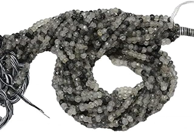 Rutile Quartz Gem Stone, 4 mm Beads, Faceted Rondelle Gemstone Beads, 13.5 Inch lot of 10 Strands CHIK-STRD-96364