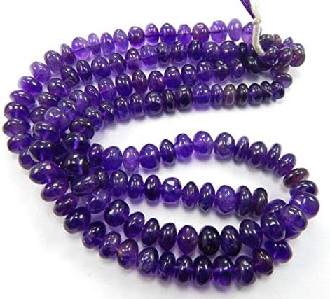 2 Strands Amethyst Plain Rondelles- Amethyst Smooth Rondelles 7-11mm 17.5 Inch Long Code-HIGH-47559
