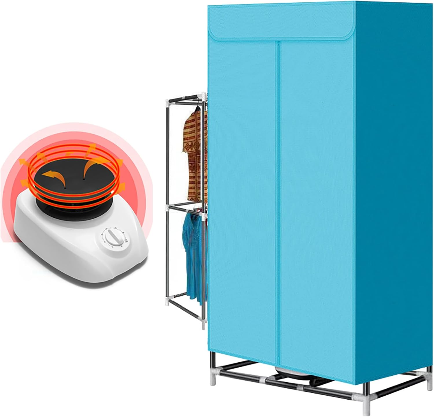 1000W Portable Clothes Dryer with Dryer Bag for apartments, RV, Travel(US plug)
