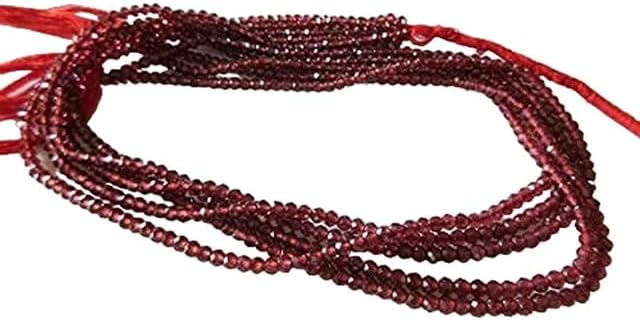 3mm Natural Mozambique Garnet Faceted Round Rondelles Beads, Excellent Cut 13 Inch lot of 5 Strands Chik-STRD- 91830