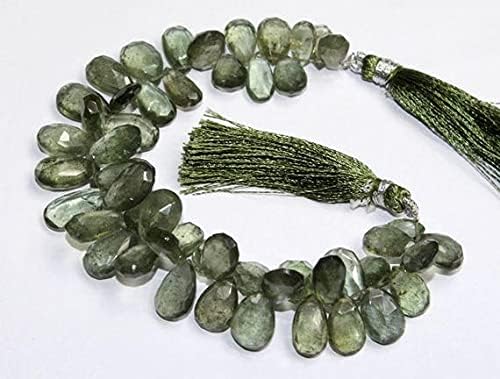 7 inch Strand of Natural Aquamarine 7x10-9x16mm pear Faceted briolette Beads for DIY Jewelry Making. |BRIO_00677