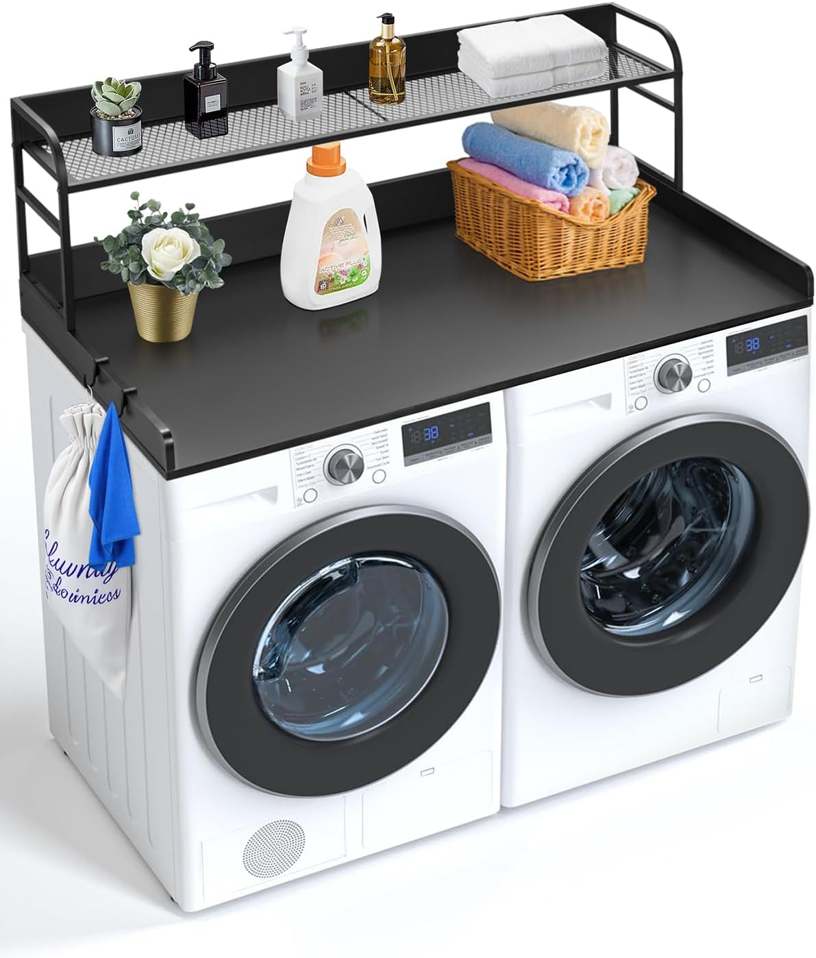 VEVOR Washer Dryer Countertop with 2-Tier Shelf, 54