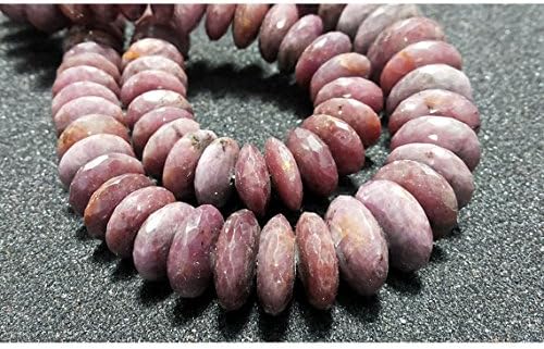 13 inch natural beads strand of 8-15mm faceted rondelle ruby gemstone beads for DIY jewelry - necklace, bracelet, earring, ring.