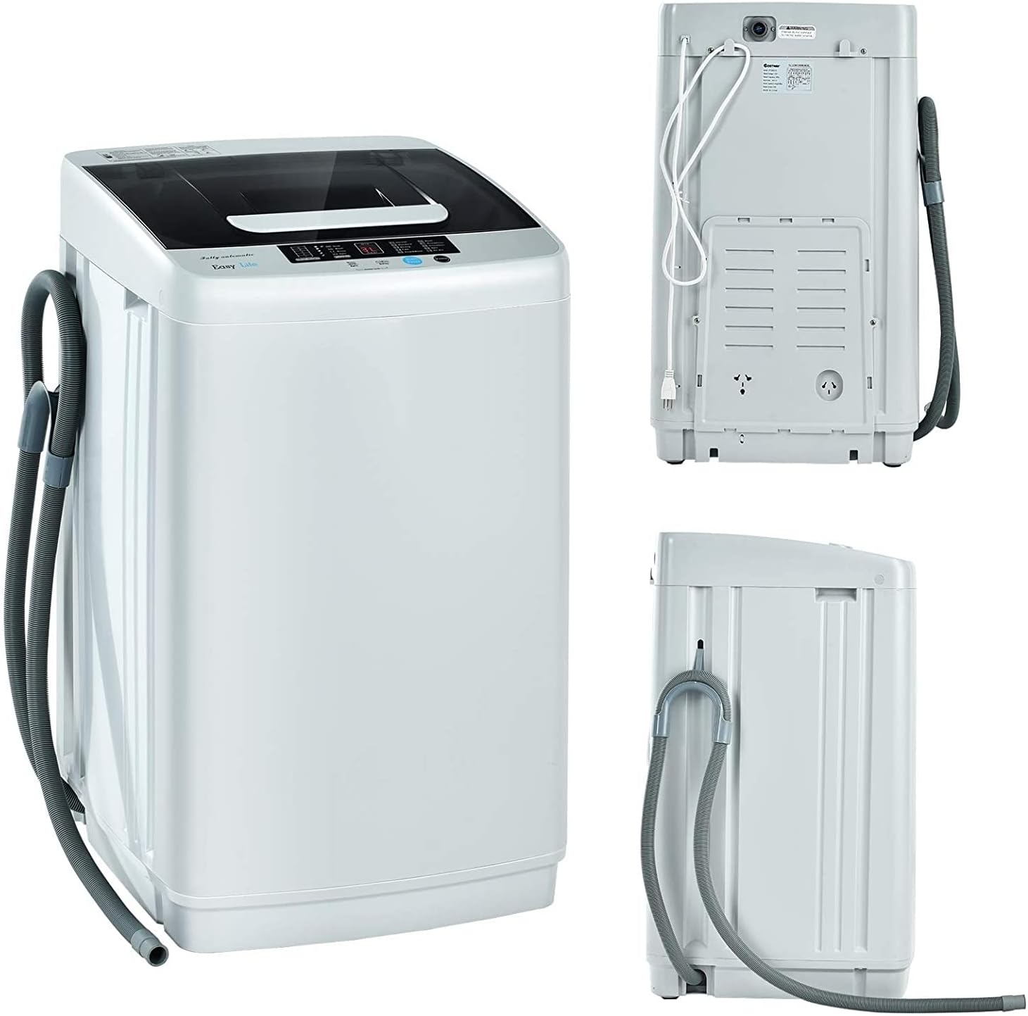 FUTADA Full Automatic Washing Machine, 2 in 1 Portable Laundry Washer, 8.8 Lbs Washer & Dryer Combo w/Built-in Barrel Light, LED Display, Energy Saving Top Load Washer for Camping, Apartment, Dorm