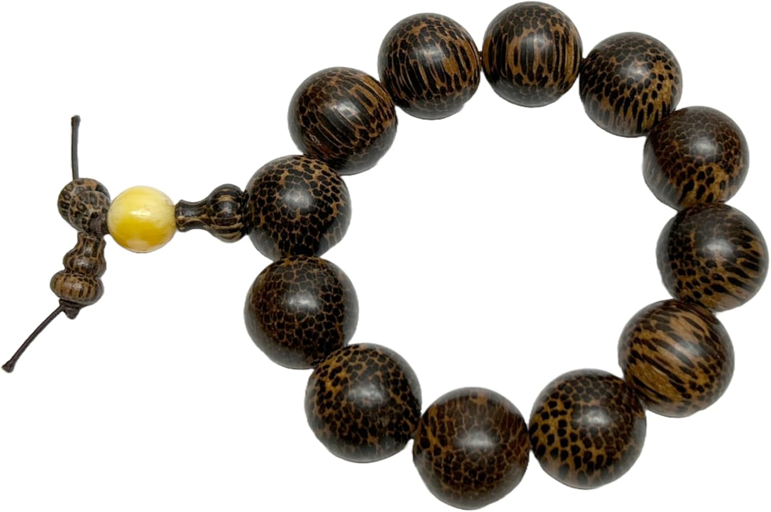 Natural Scale Dots Pattern Wood Beads Hand Rosary Praying Bracelet Aws4687