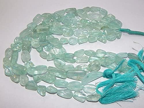 Aquamarine Smooth Tumble Nuggets Uneven Shape 8x12-9x19 mm Beads 10 inch Long 6 Strand