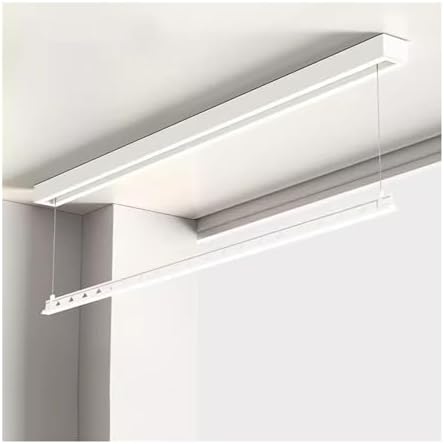 Ceiling Clothes Dryer Aluminium and Steel Electric Clothes Dryer with Remote Control,Electric Clothes Drying Rack with Remote Control - Single Pole Automatic Hanger, Exposed/Hidden Design, S